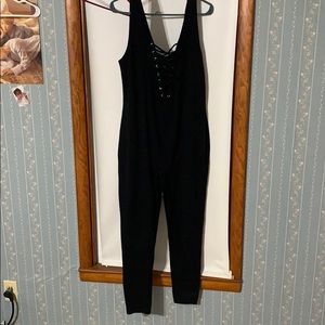 Black full body jumpsuit